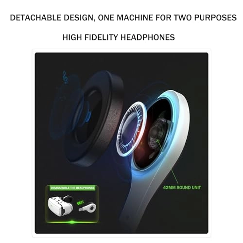 VR Headset - 4.7-6.5 inch Adjustable 3D White