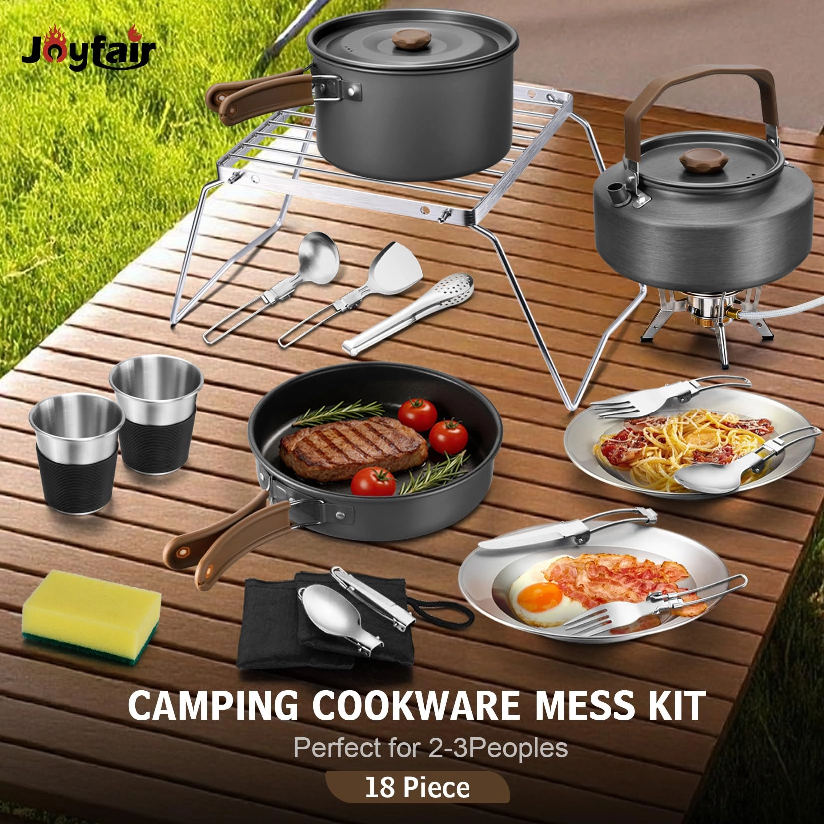 Camping Cookware Mess Kit - 18 Piece