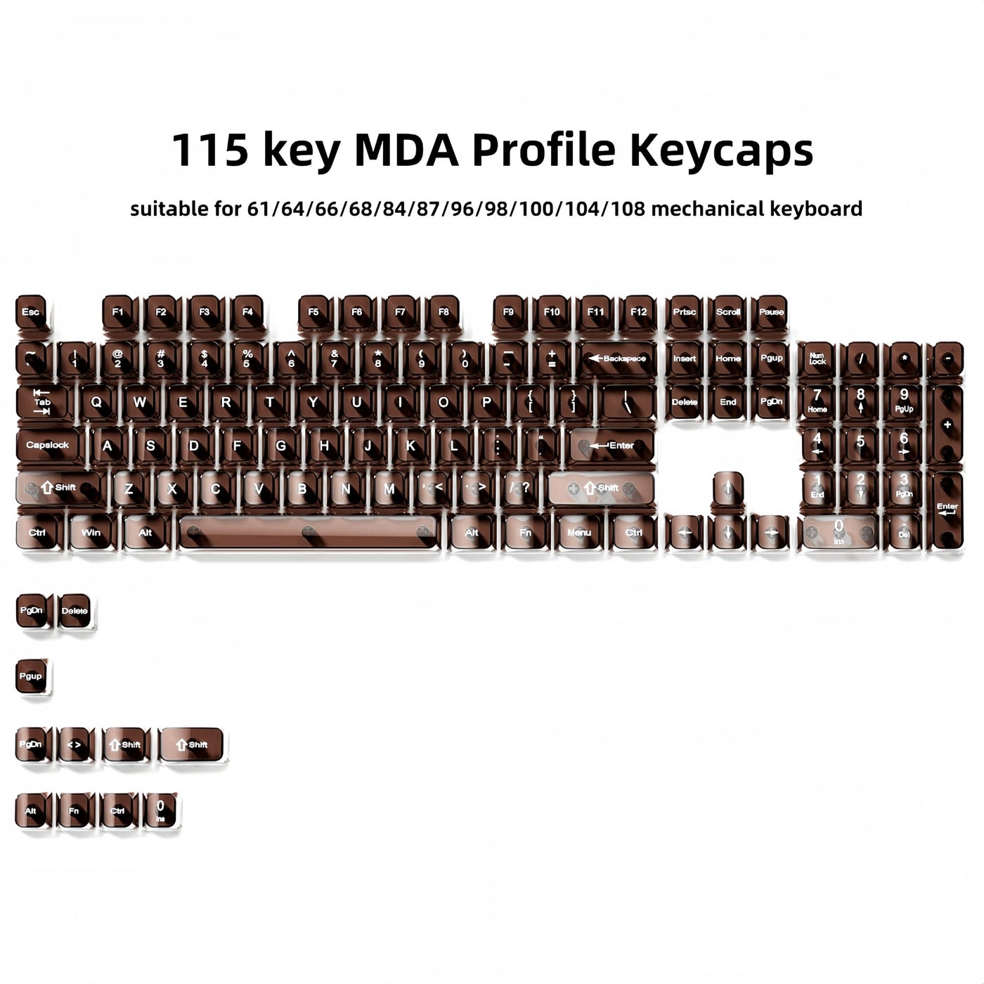 Coffee Clear keycaps - 115key