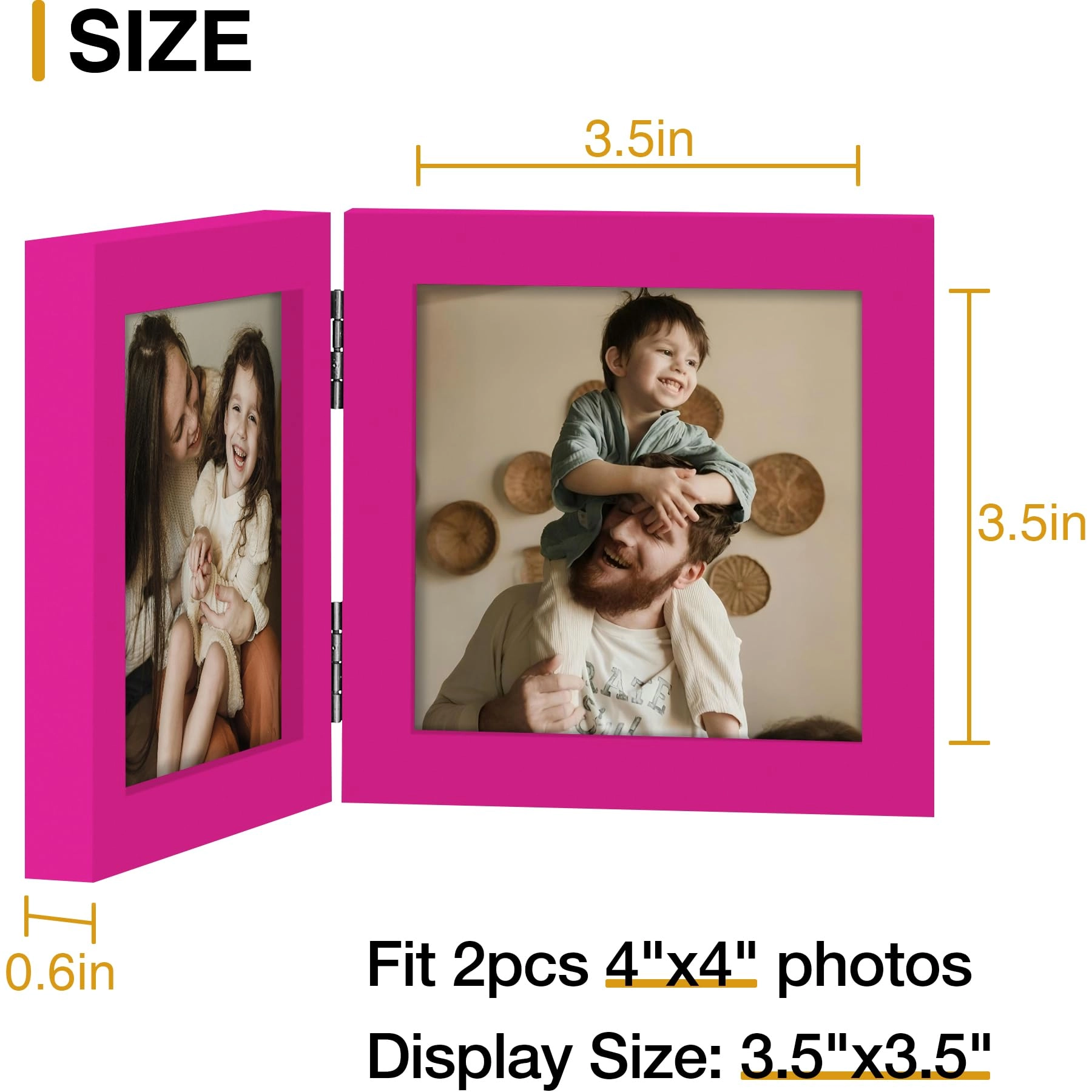 Double Picture Frame - 4x4 2.0 Count