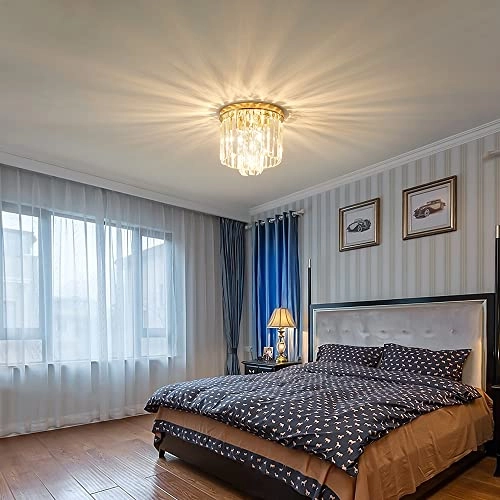 Modern Crystal Chandelier - French Gold 3-Lights