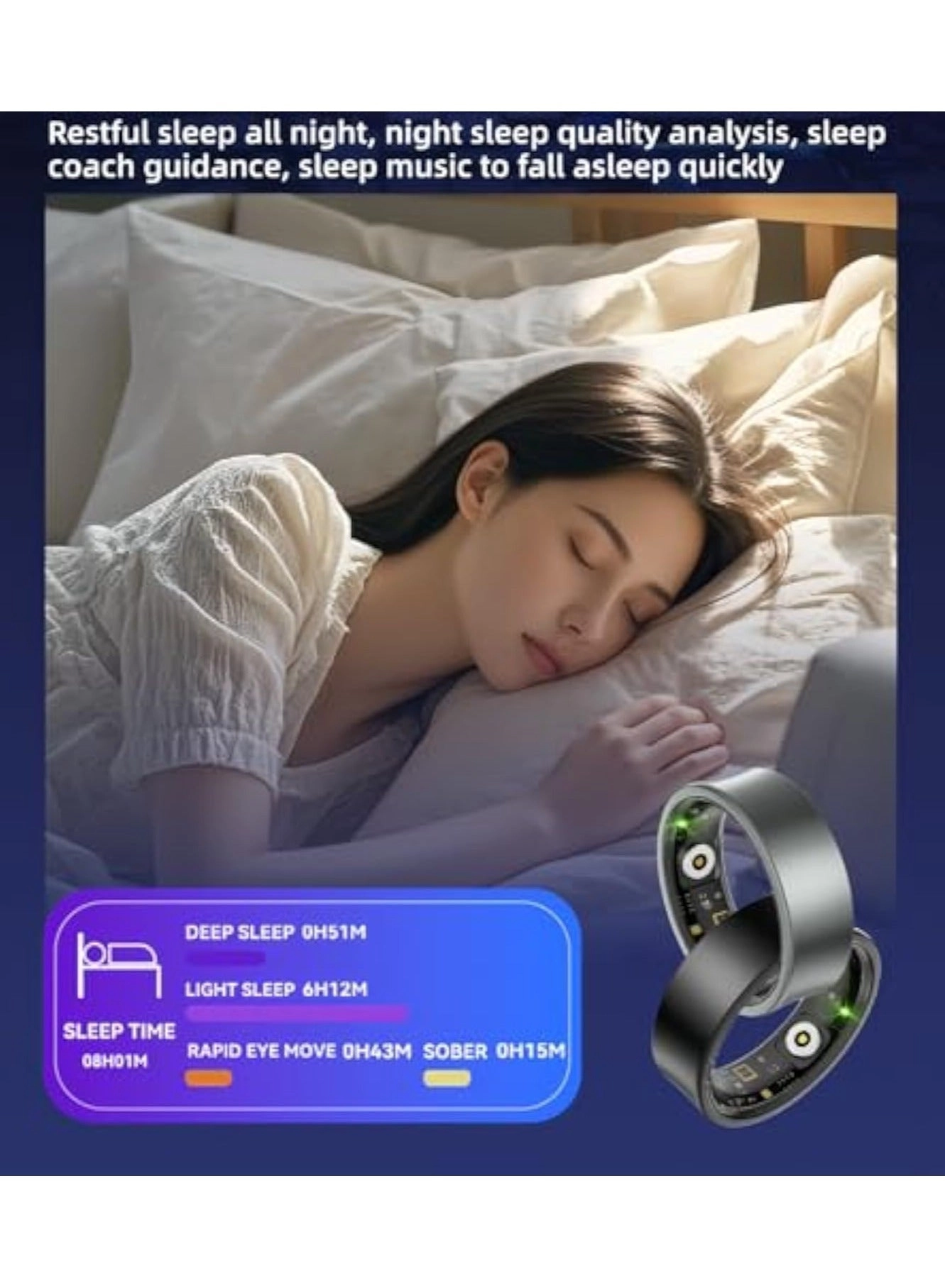 Smart Ring - Heart Rate Waterproof Black #11