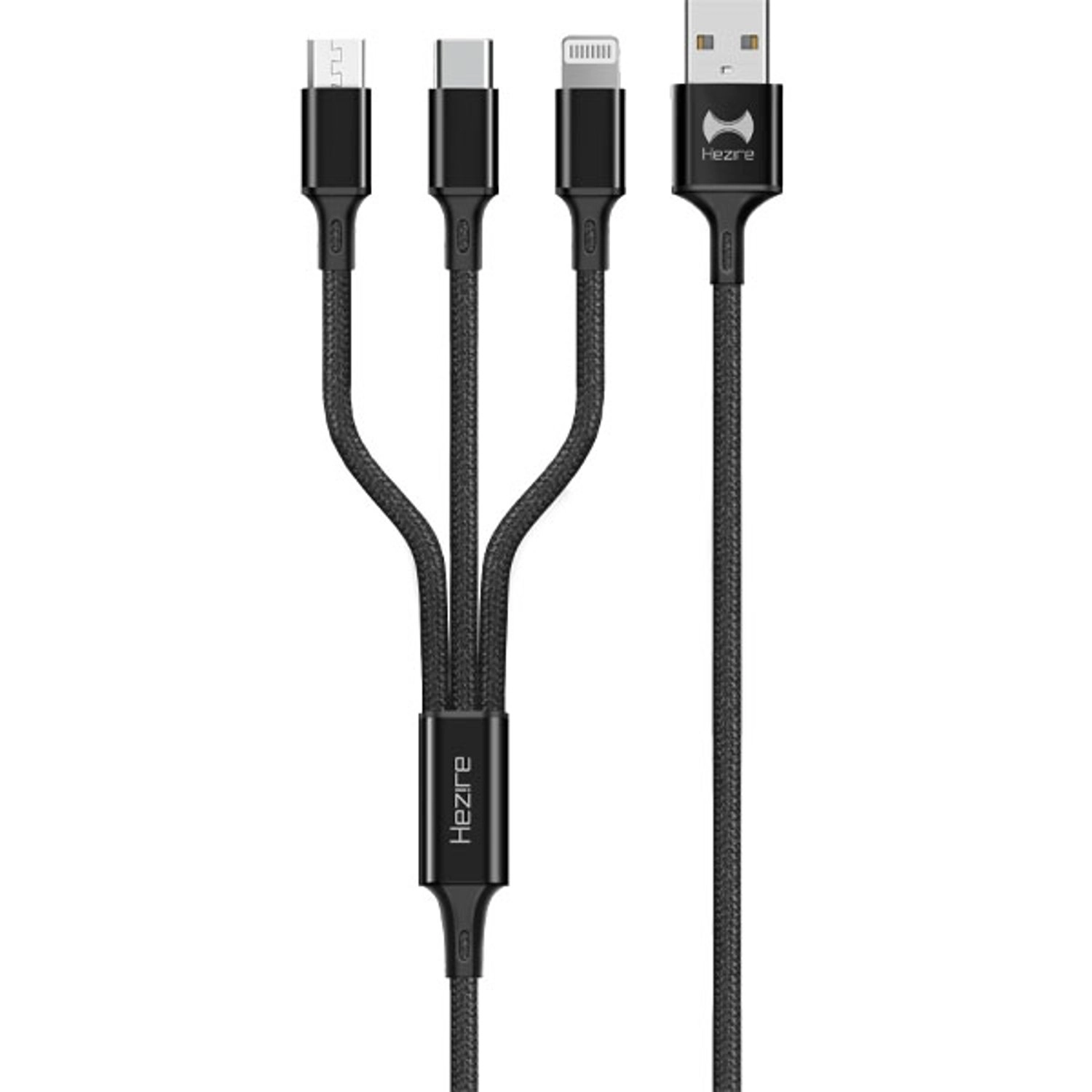 Hezire 3-in-1 Charging Cable Micro-USB to Type-C 1.2m