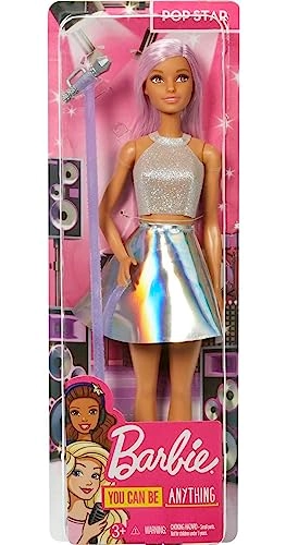 Pop Star Doll - Iridescent Skirt Microphone Pink Hair Ages 3+