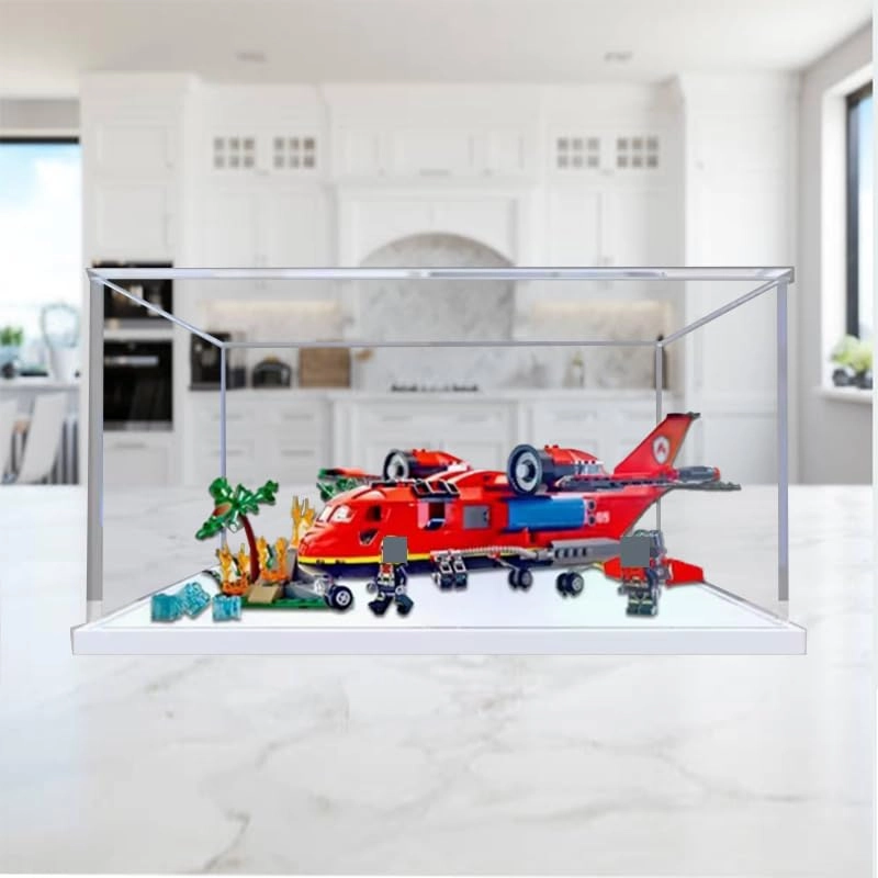 Clear Acrylic Display Case (60413) - 40x40x15cm White Bottom