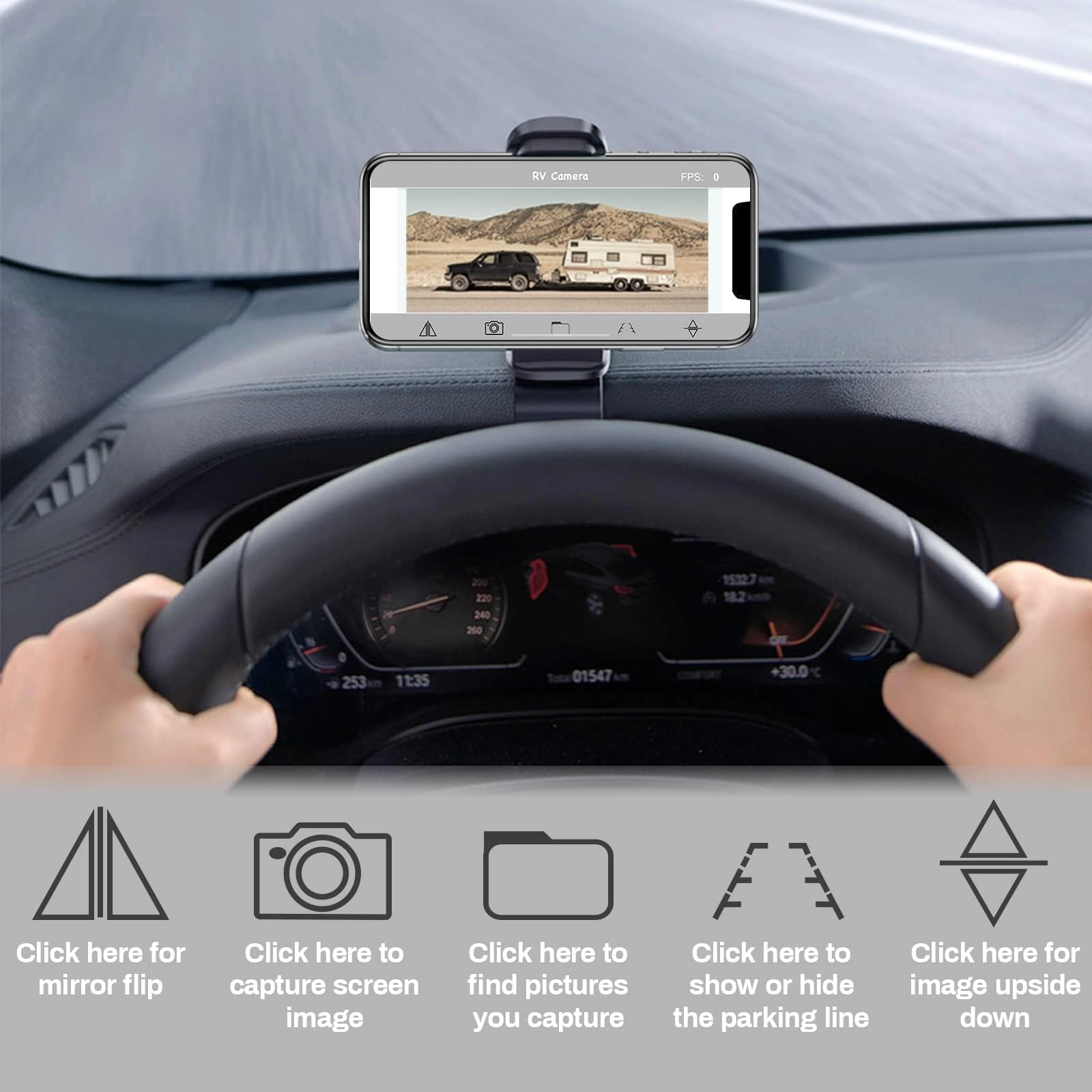 Wireless WiFi Magnetic Hitch Backup Camera - Night Vision 1080P