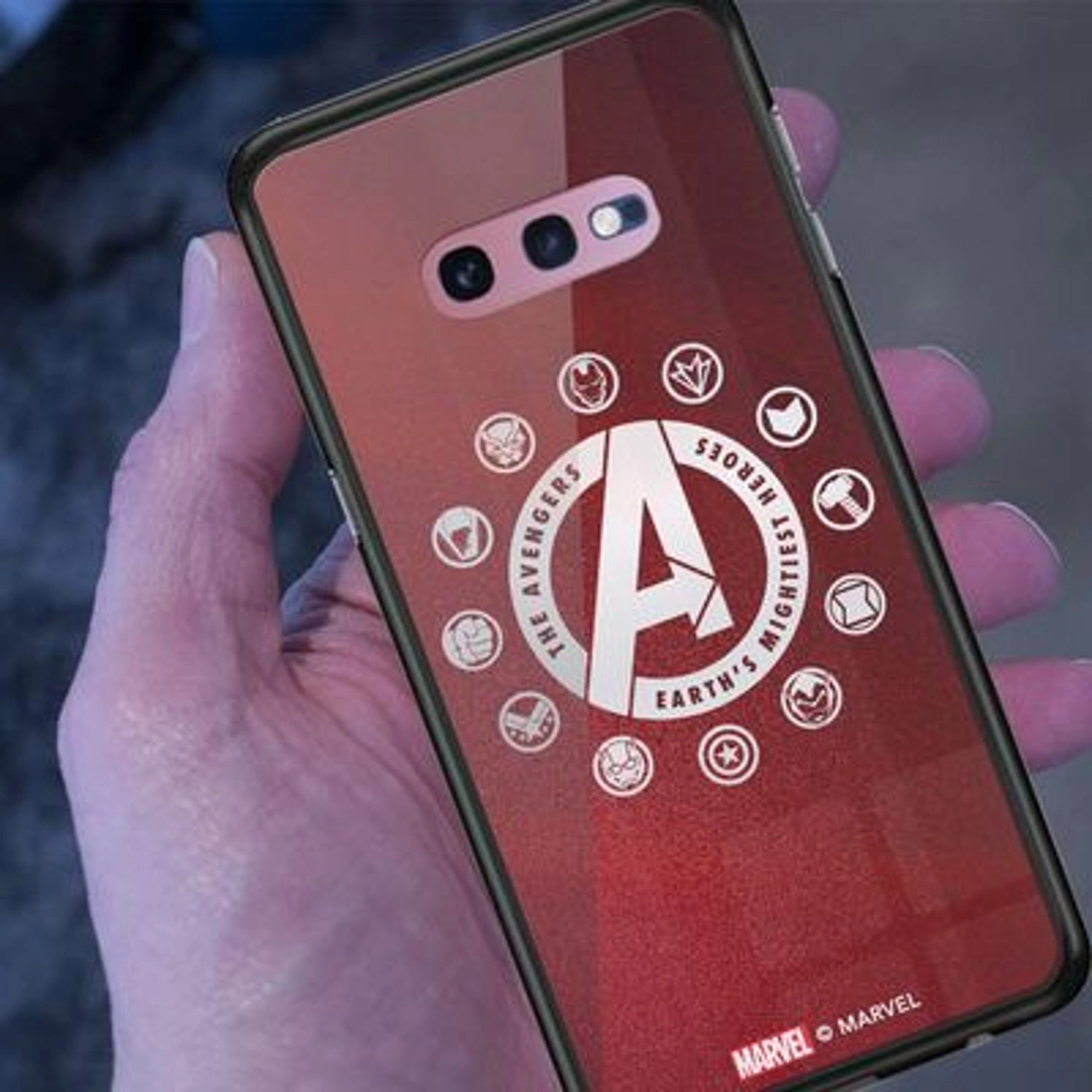 Avengers Character Logos Back Case for Galaxy S10e