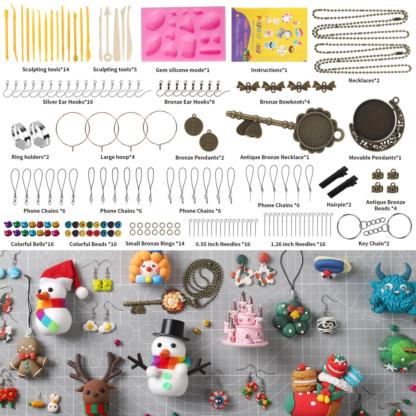 Polymer Clay Kit - Polymer 2.09 Kg 85pcs.