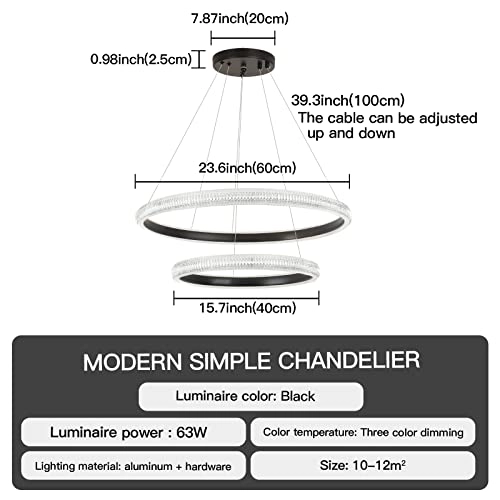 Modern LED Bedroom Chandelier - up to 100 cm