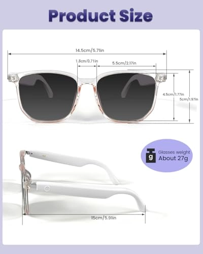 Smart Bluetooth Glasses - Touch Control Voice Control