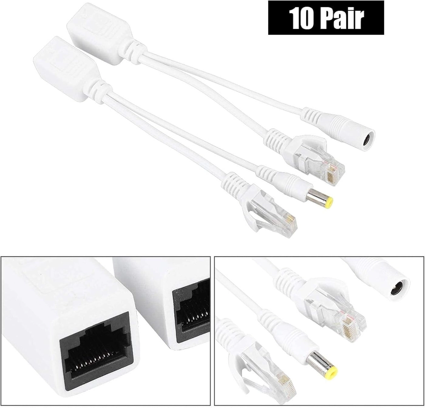 Power Over Ethernet Adapter Injector - 12V + Splitter