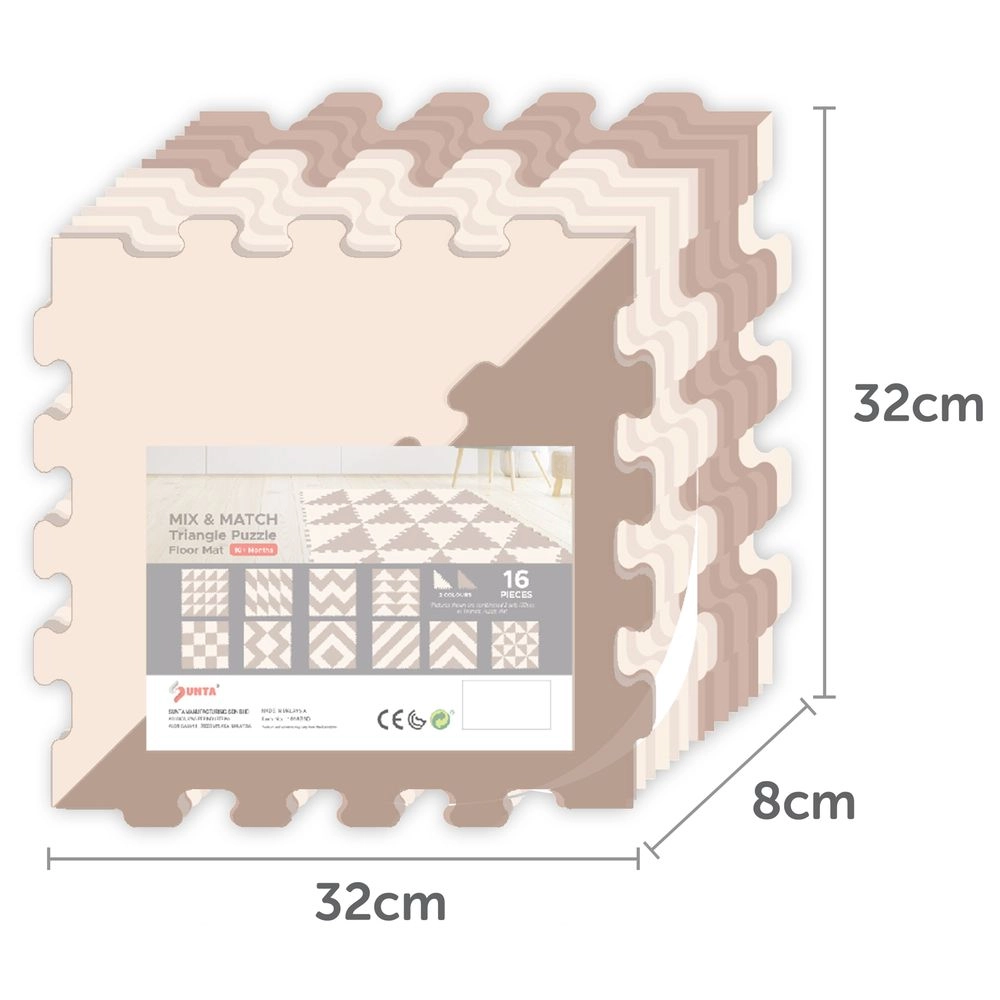 Triangle Puzzle Floor Mat - 10m+ 32 pieces