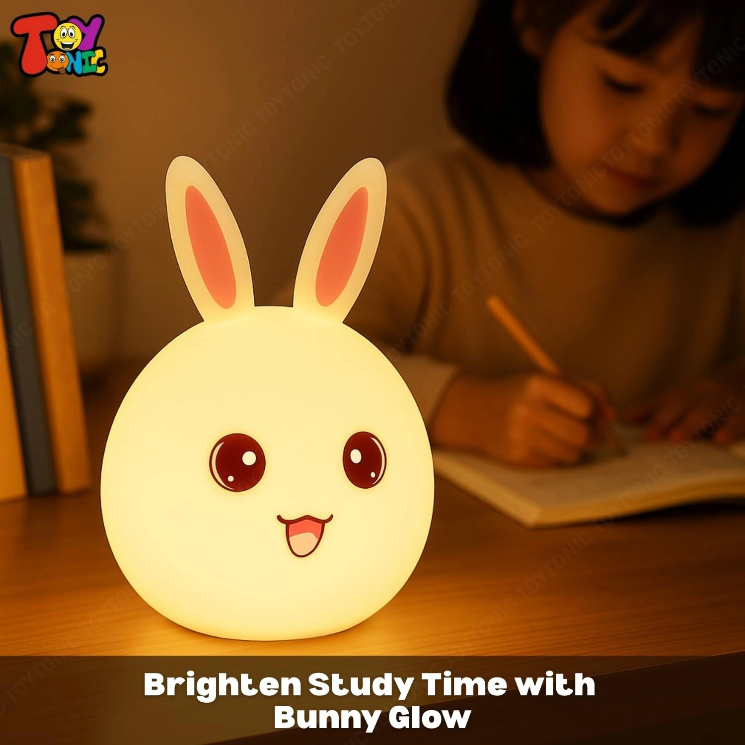 Silicone Rabbit Night Lamp - USB Powered 7-Color Changing