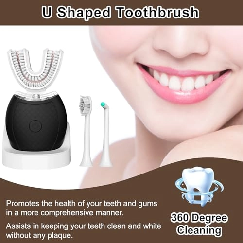 U Shaped Toothbrush - 360 Degree 23760 Nylon Bristles 3 Modes