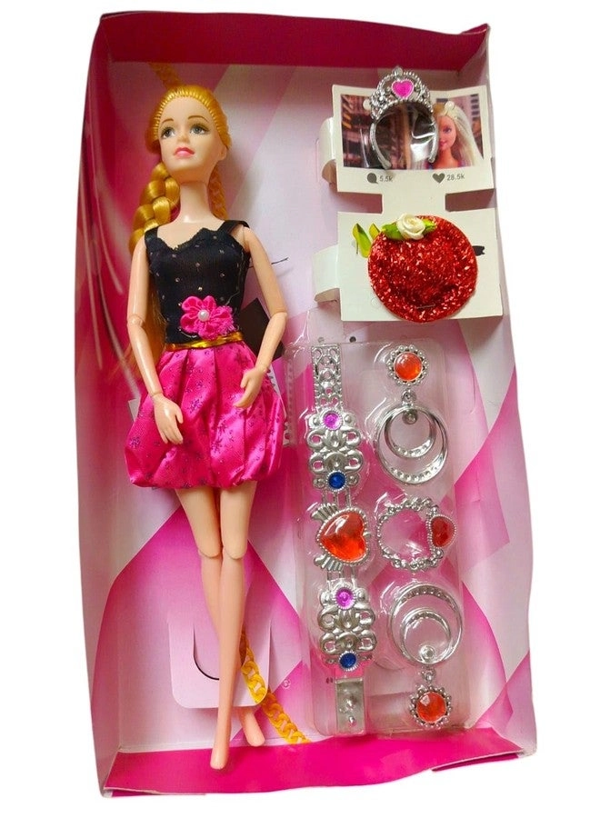 Fashion Doll - 32 cm Black & Pink Party Dress Set Ages 3+