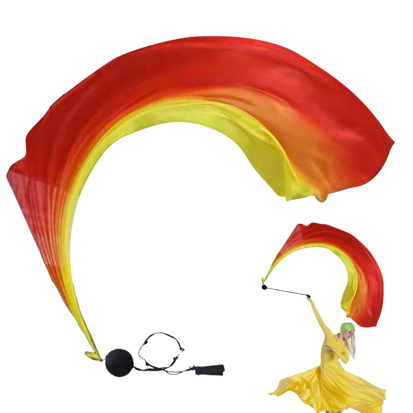 Generisch Silk Veil Poi - approx. 200 cm × 80 cm Unisex-Kids