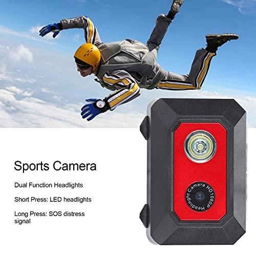 KOSDFOGE Sports Camera Mini High Definition Camera with LED Searchlight and High Elastic Headband(Blue)