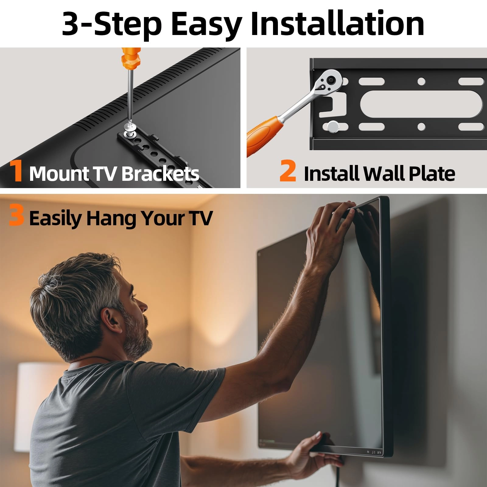 Fixed Low Profile TV Wall Mount - up to 99Lbs 24-65 inch