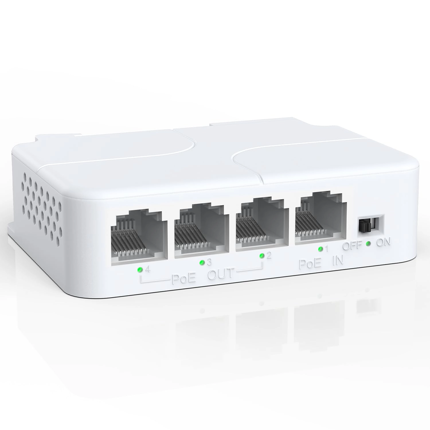 YuanLey 4 Port PoE Extender - 44-57V 24W 3 IEEE802.3af/at 10/100Mbps 30W