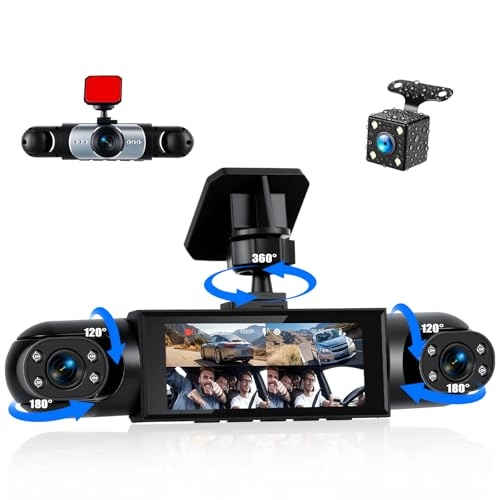360° 4 Channel Car Dashcam - 1080p
