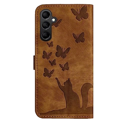 Cute Cat Case - PU Leather Flip Cover for Samsung Galaxy A14 5G