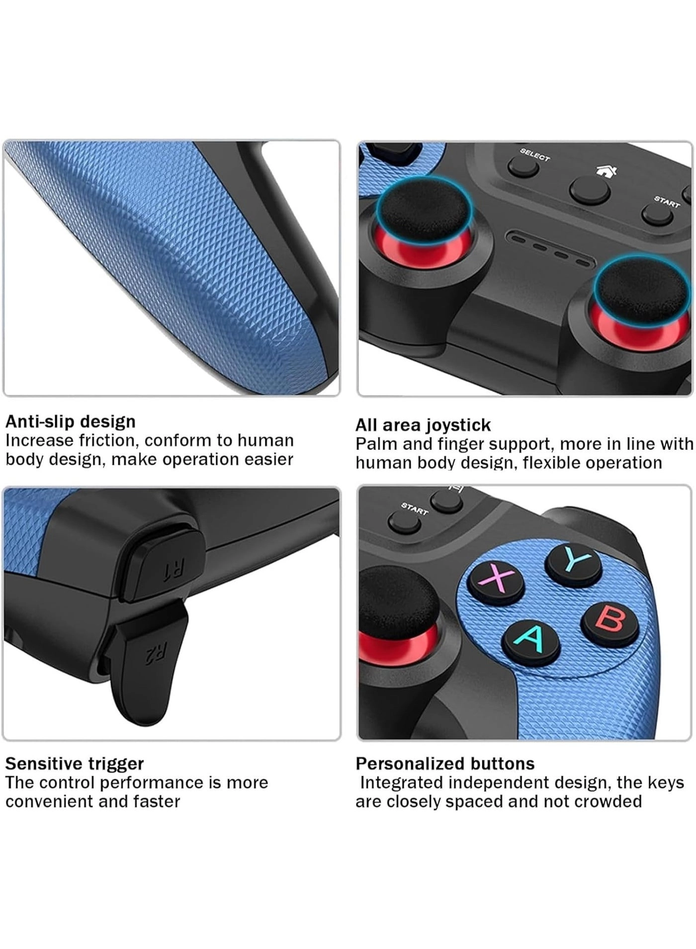 Wireless Vibration Game Controller - PC Steam Smart TVs Android game boxes