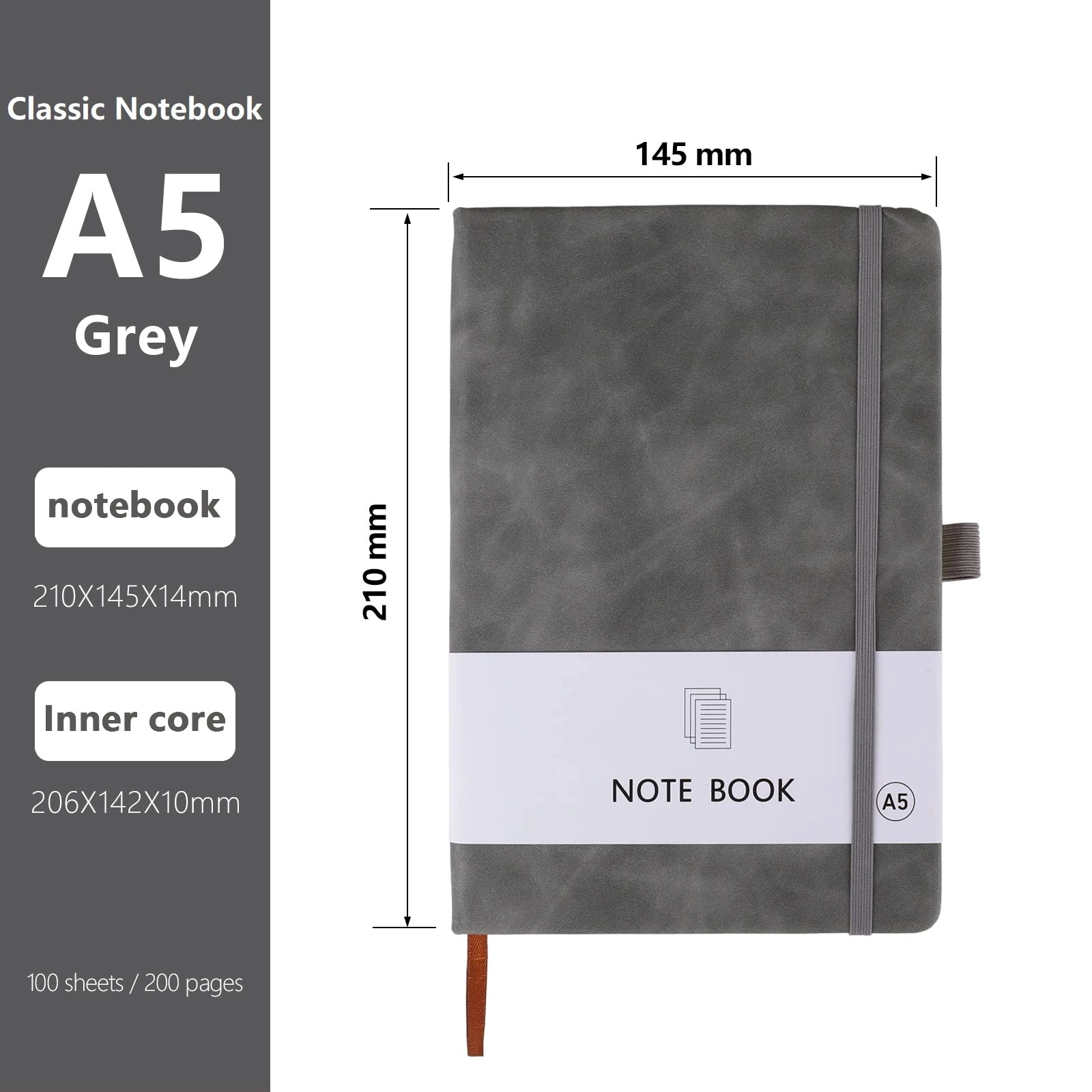 A5 Notebook A5 Hardcover - Lined 100 Sheets
