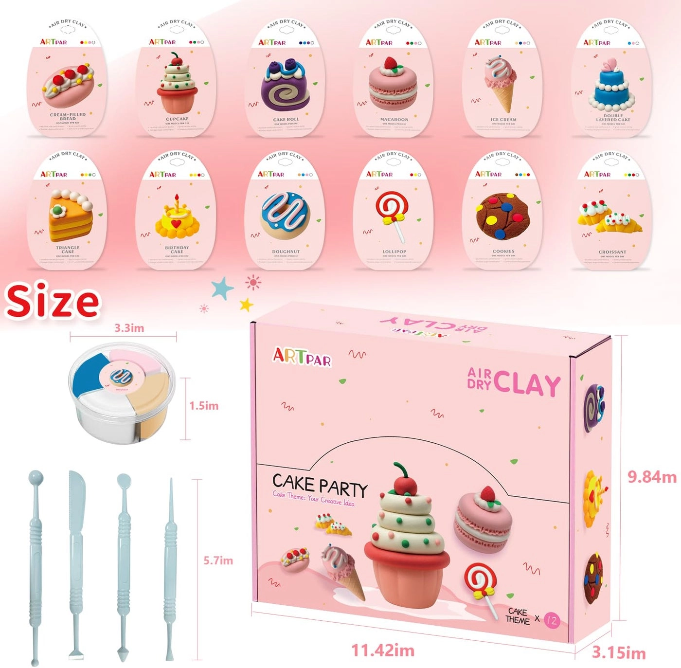 Clay Kits - Air Dry Clay 12pcs.