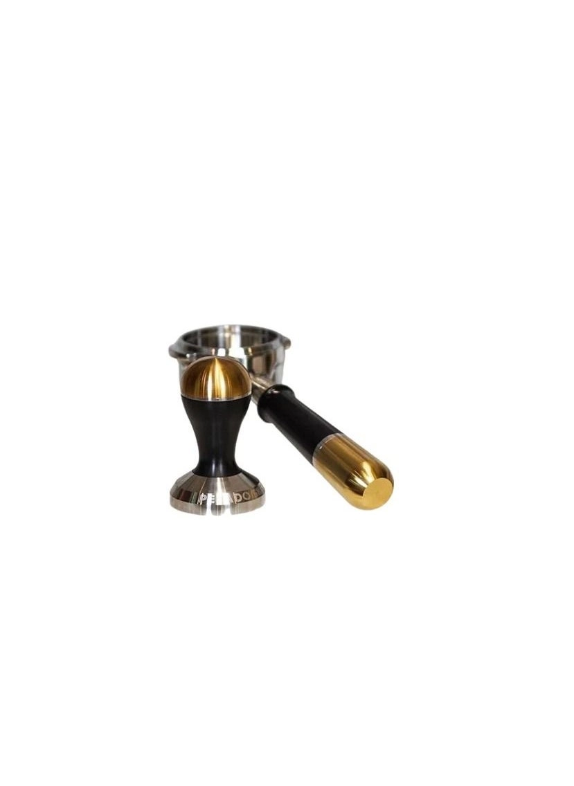 PESADO Tamper - 58.5mm Black & Gold + LM/E61 Spouted Portafilter