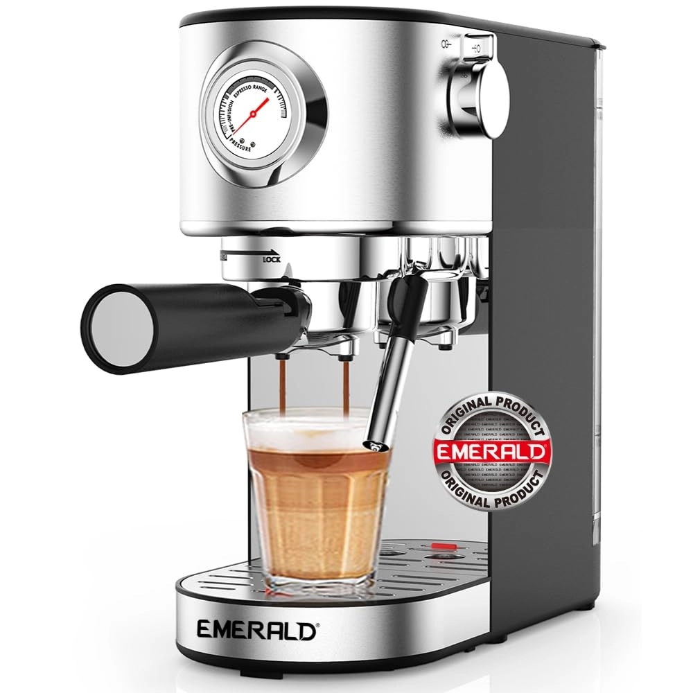 Emerald Automatic Espresso & Cappuccino Machine - 20 Bar 1.5L & Milk