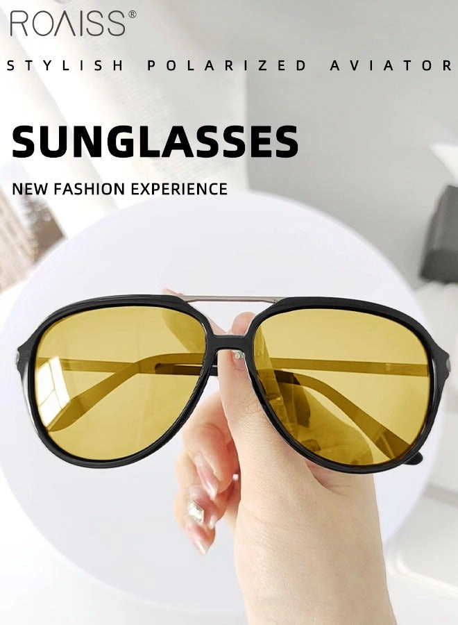 Aviator Polarized Sunglasses - 60mm Yellow