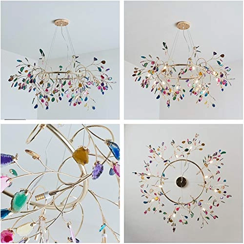 Nordic Branch Agate Chandelier - 9 heads Plated gold