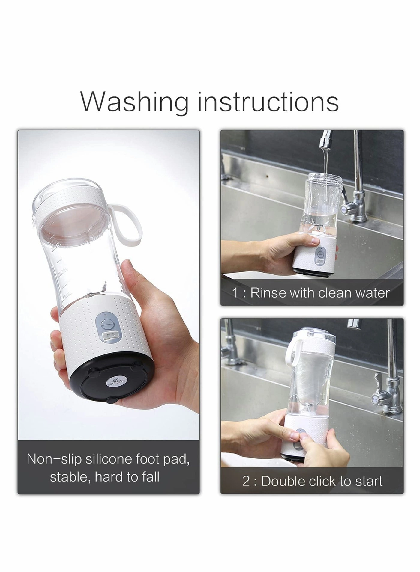 Portable Blender Smoothie Maker - Rechargeable Leakproof Lid Sip Spout