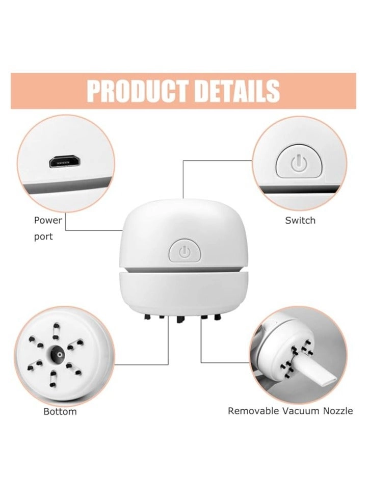 desktop vacuum - USB rechargeable Cordless White