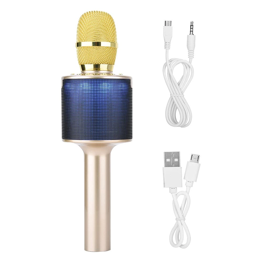 Karaoke Bluetooth Microphone - 4 Hour Playtime TF Card Slot RGB LED Lights