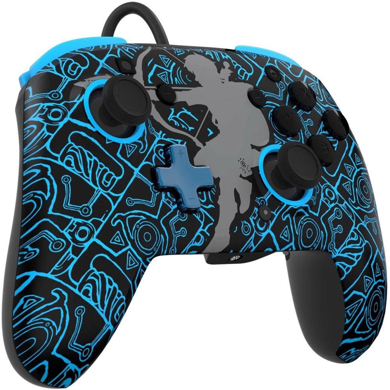 Nintendo Switch Sheikah Shoot Rematch Glow Wired Controller Black/Blue