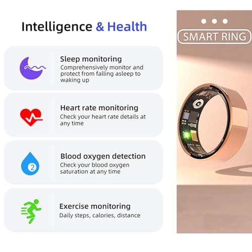 Smart Ring - IP68 Waterproof 24/7 Heart Rate Blood Oxygen