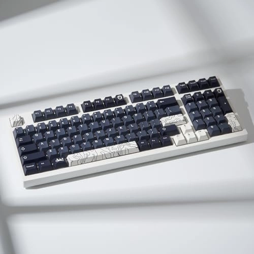 Keycap Set - 4pcs White Topographic PBT Cherry Profile