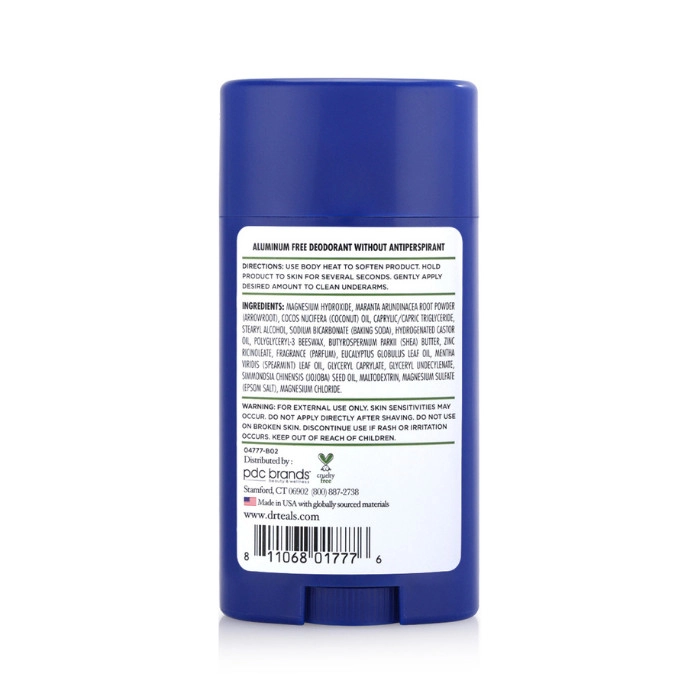 Dr Teal's Magnesium Aluminum Free Deodorant Stick - Eucalyptus 75g