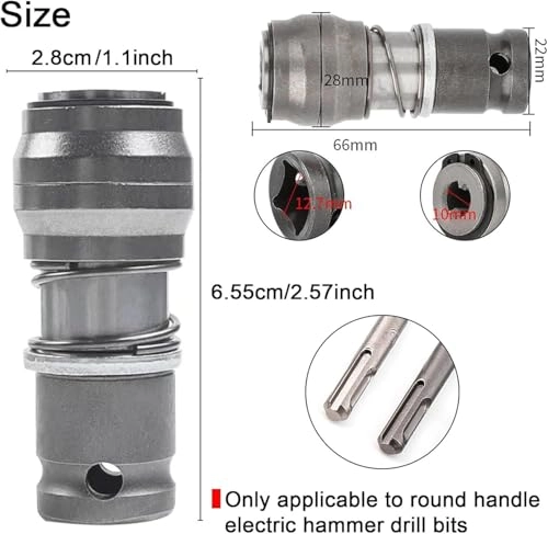 Rotary Hammer Adapter - 12 Volts Battery Powered Impact Bits