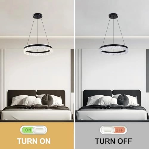 Round LED Chandelier - 3000K–6000K Dimmable