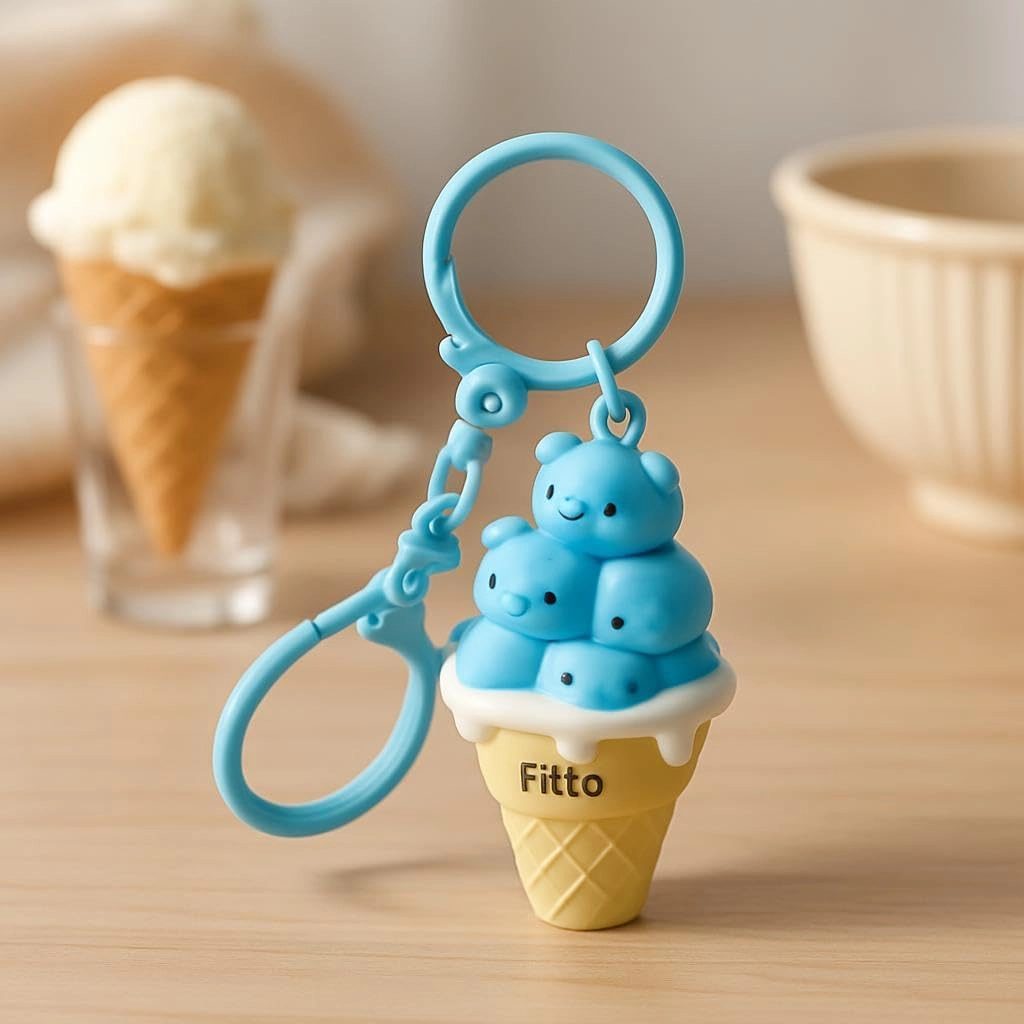 Creative Ice Cream Keychain - Blue