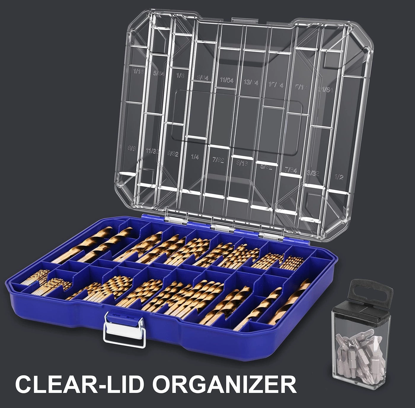 Twist Drill Bit Set - Titanium 276pc 1/16" up to 1/2"