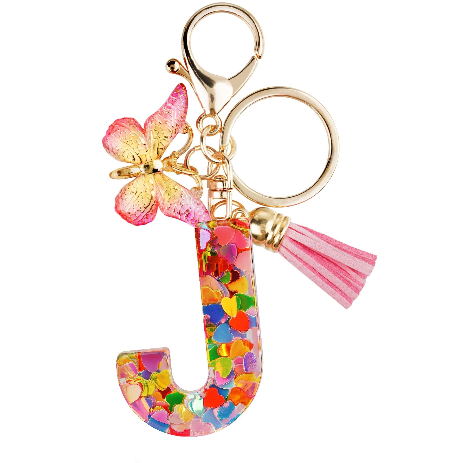 Initial Letter Keychain - Butterfly
