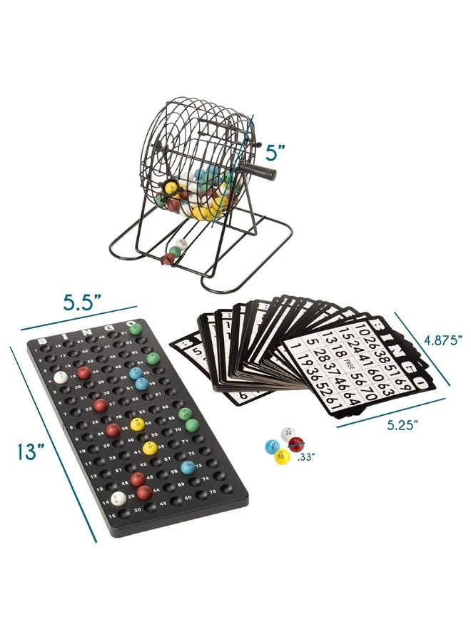 Deluxe Bingo Game - 50 Premium Cards 300 Vibrant Chips 75 Calling Balls