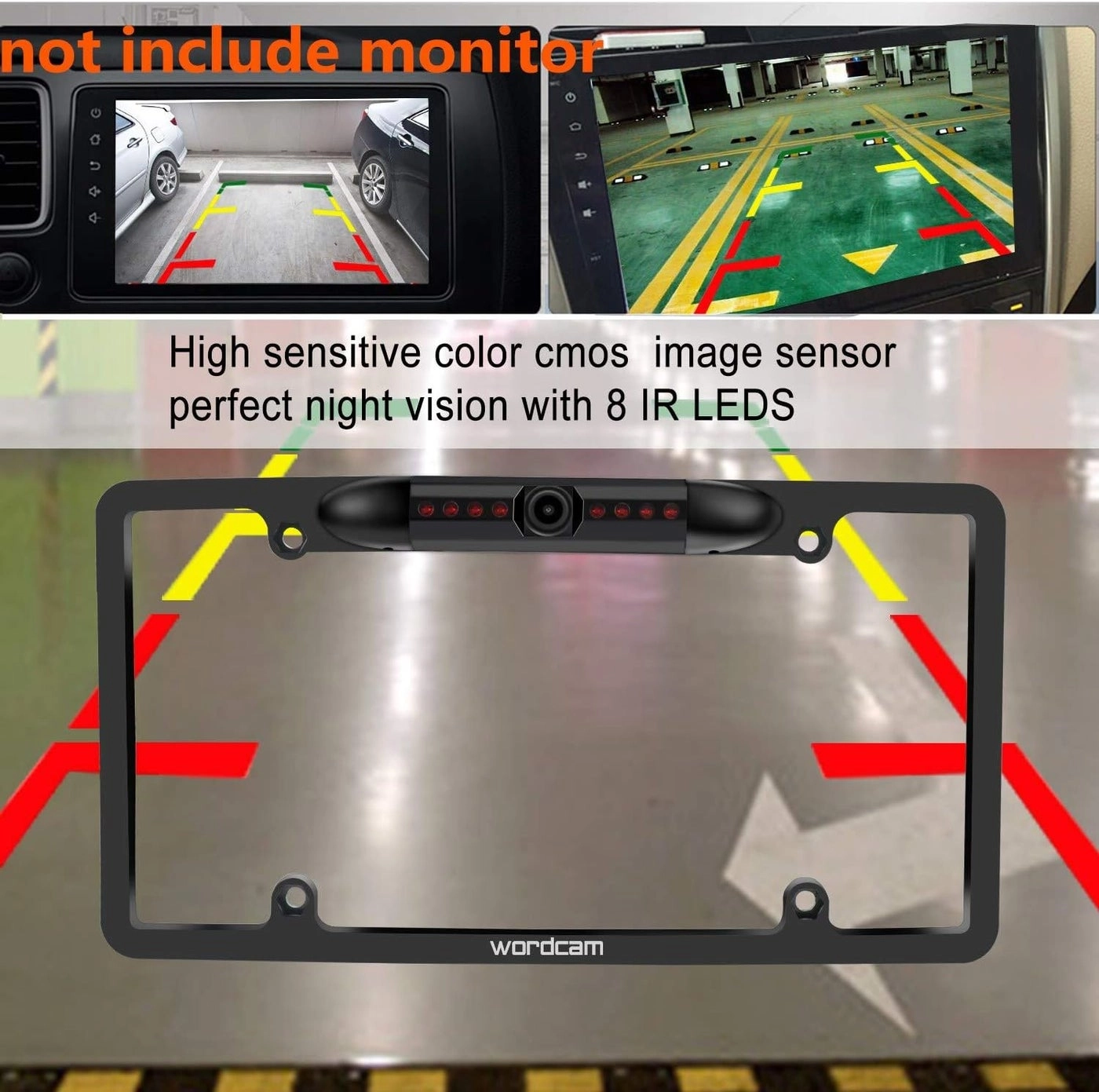 License Plate Frame Rear View Backup Camera - Night vision