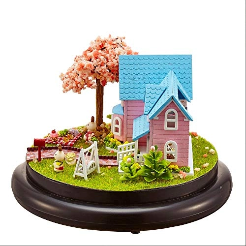 DIY Mini House Kit - LED Lights Glass Cover