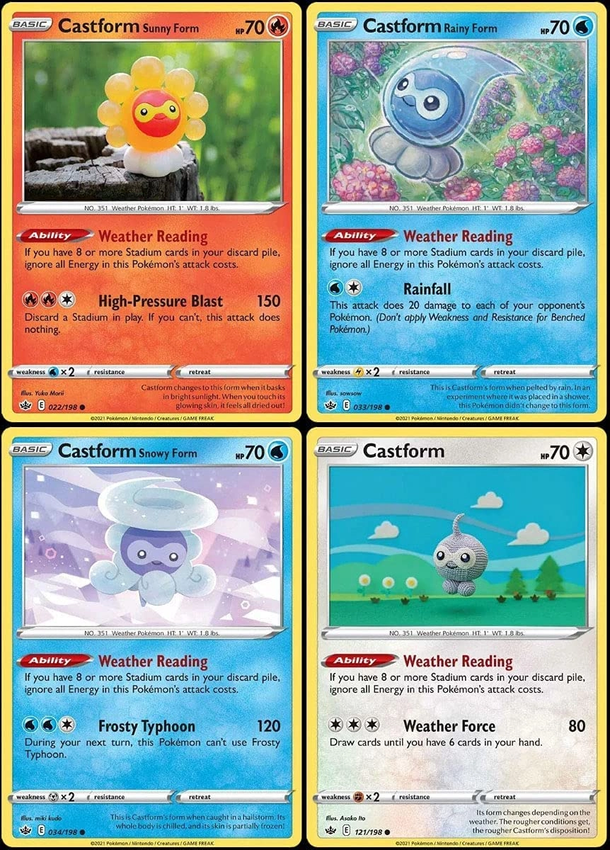 Pokémon Castform - Chilling Reign - Sunny Form Rainy Form Snowy Form
