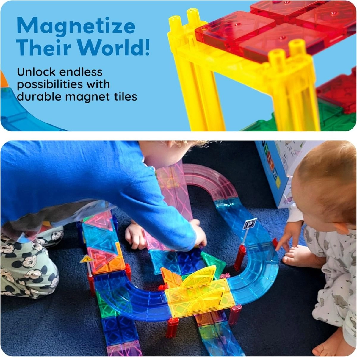 Magnetic Tiles Race Track - 80 pcs