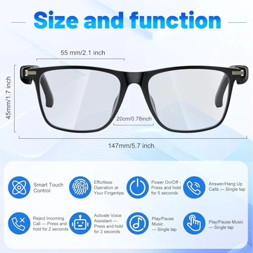 AI Translation Smart Glasses - 138 Languages Photochromic Lens Bluetooth